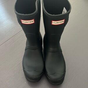 Hunter original short black matte rain boots